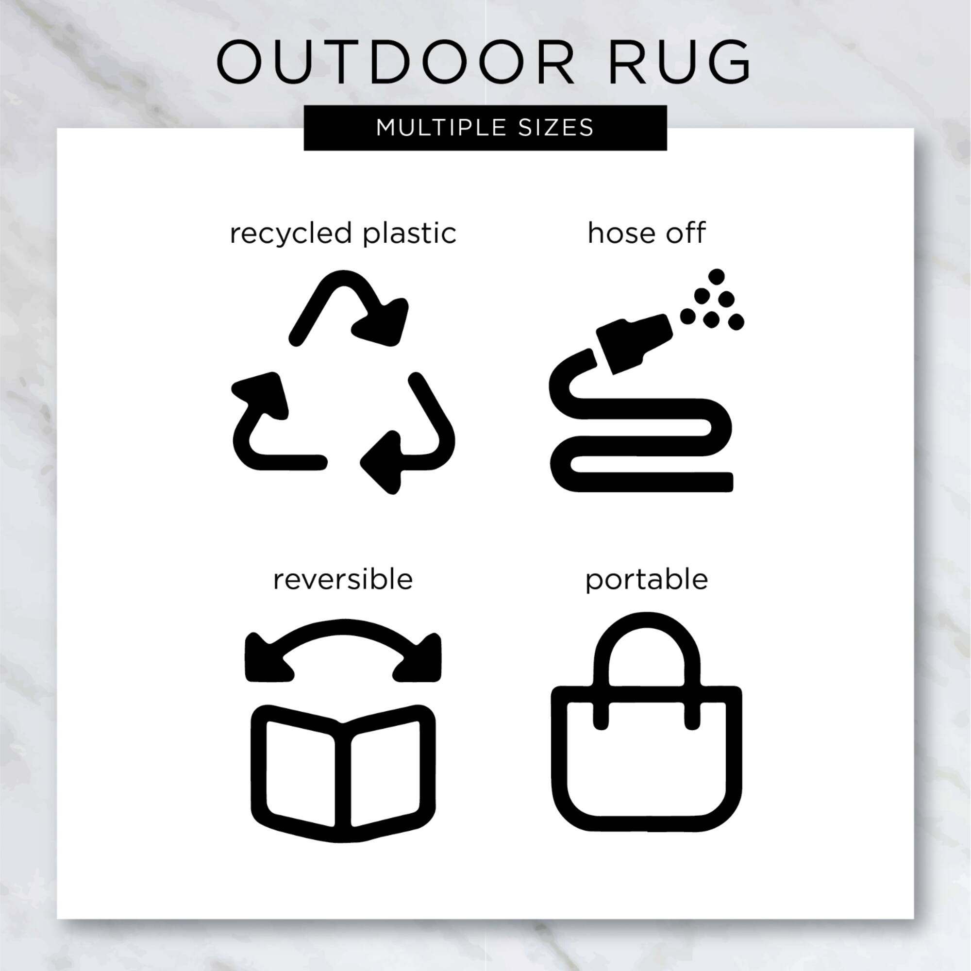 Black and White Buffalo Check Outdoor Floor Runner 3ft. x 6ft.